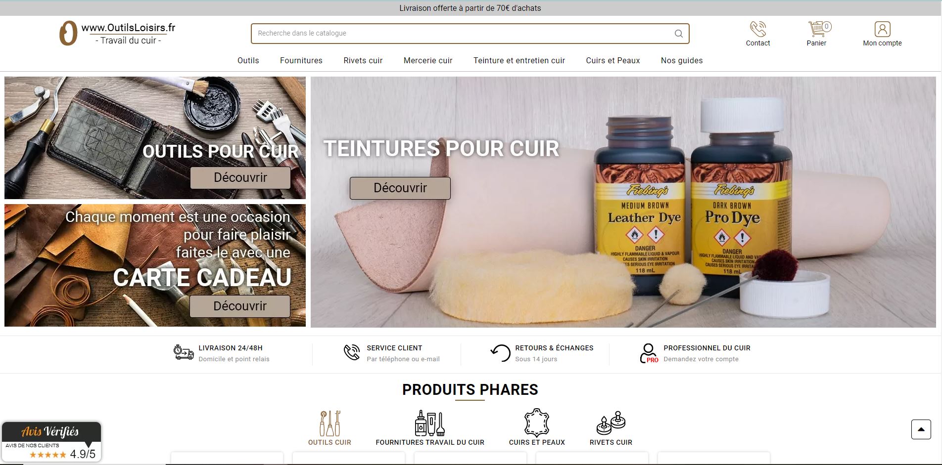 Aperçu du site https://www.outilsloisirs.fr