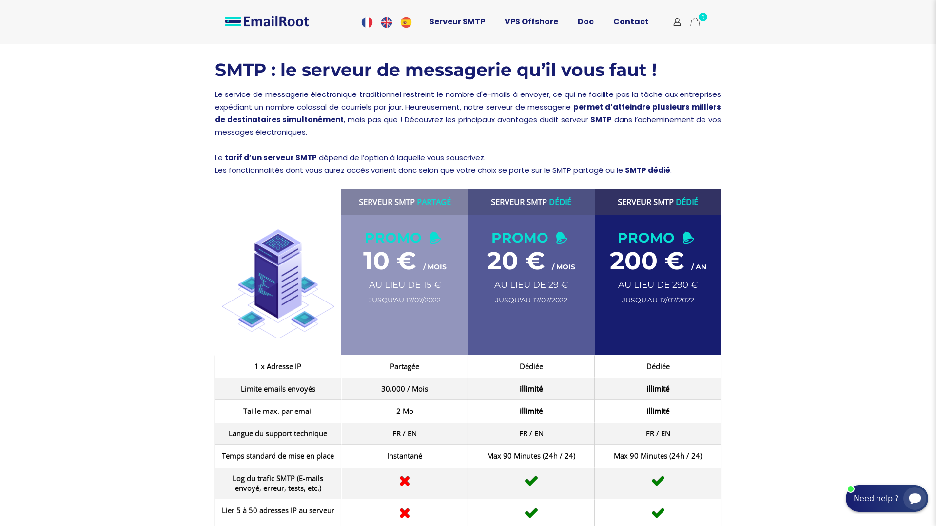 Aperçu du site https://emailroot.com