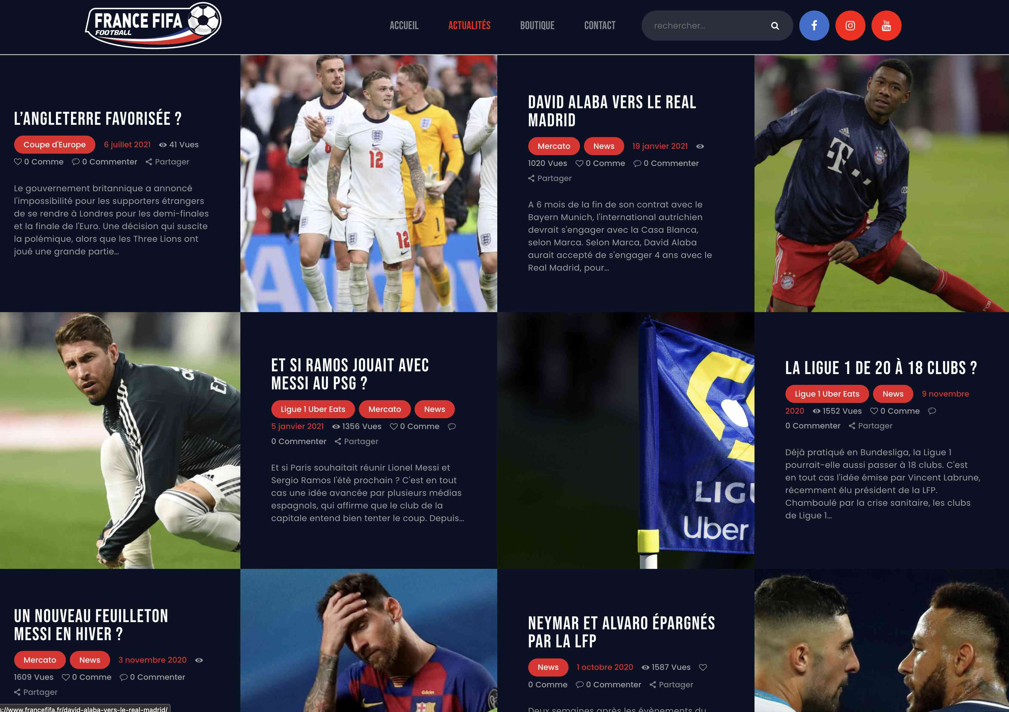 Aperçu du site http://www.francefifa.fr/