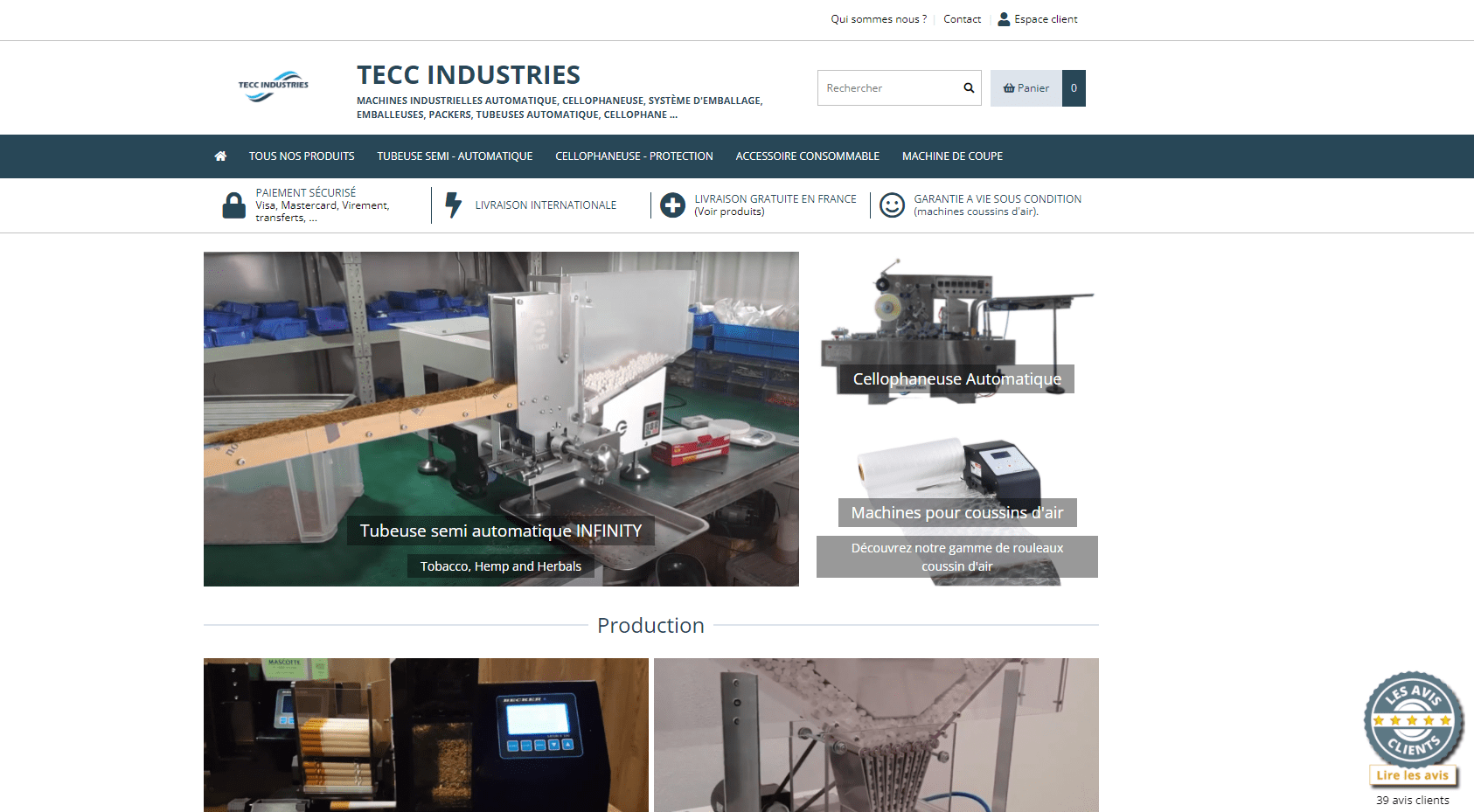 Aperçu du site http://https://tecc-industries.com/