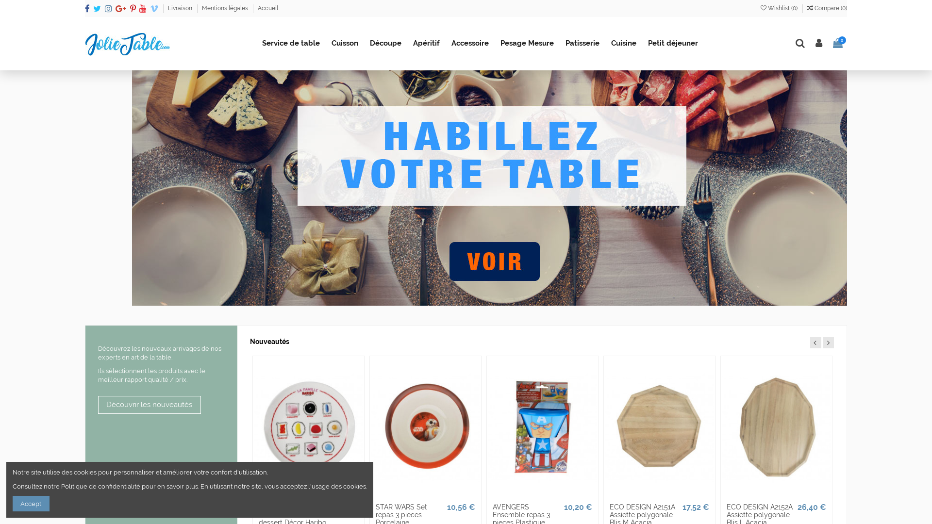 Aperçu du site http://jolietable.com/