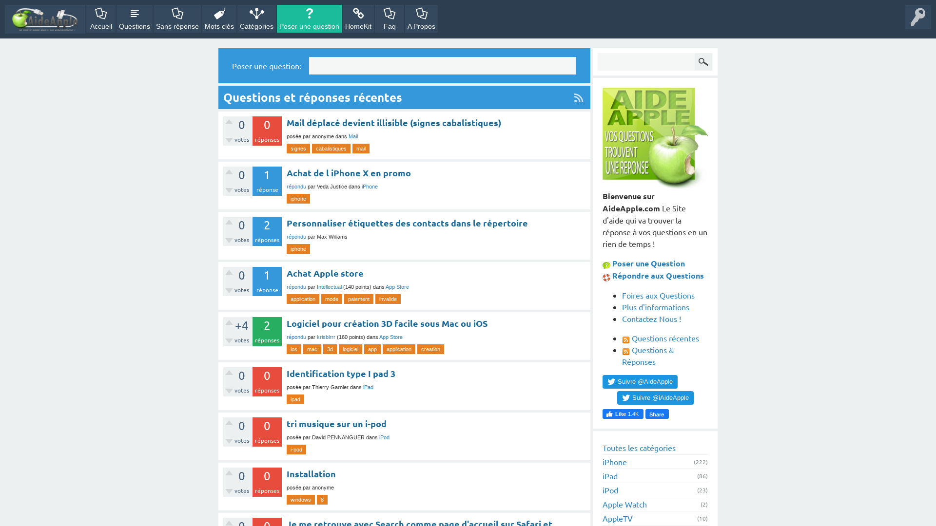 Aperçu du site http://www.aideapple.com/
