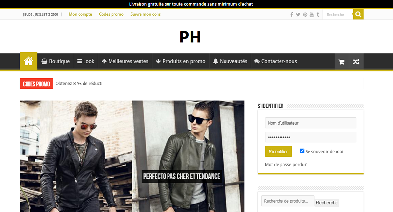 Aperçu du site https://perfectohomme.com/
