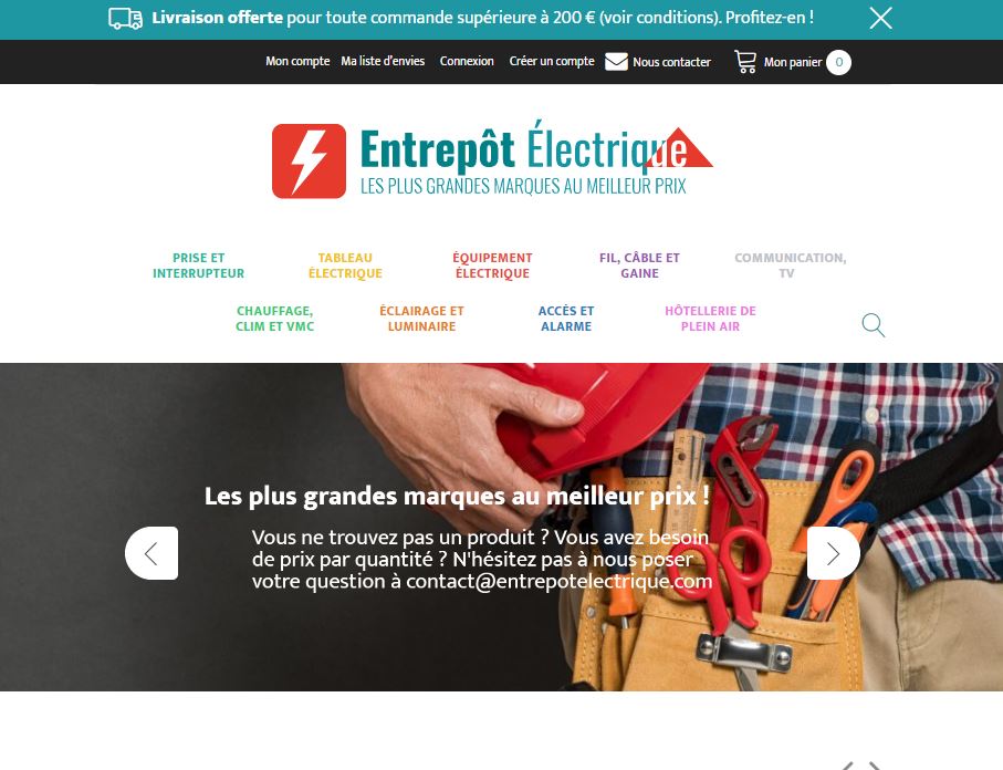 Aperçu du site http://https://www.entrepotelectrique.com/