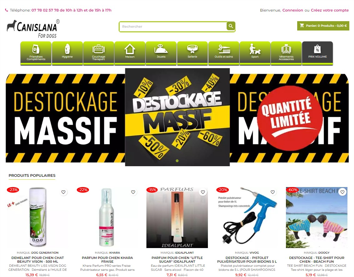 Aperçu du site https://www.magasin-pour-chiens.com/