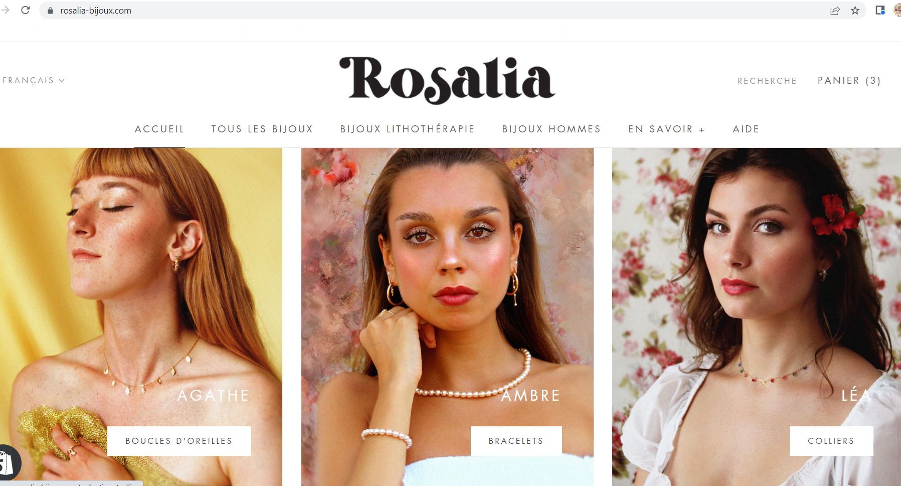 Aperçu du site http://www.rosalia-bijoux.com