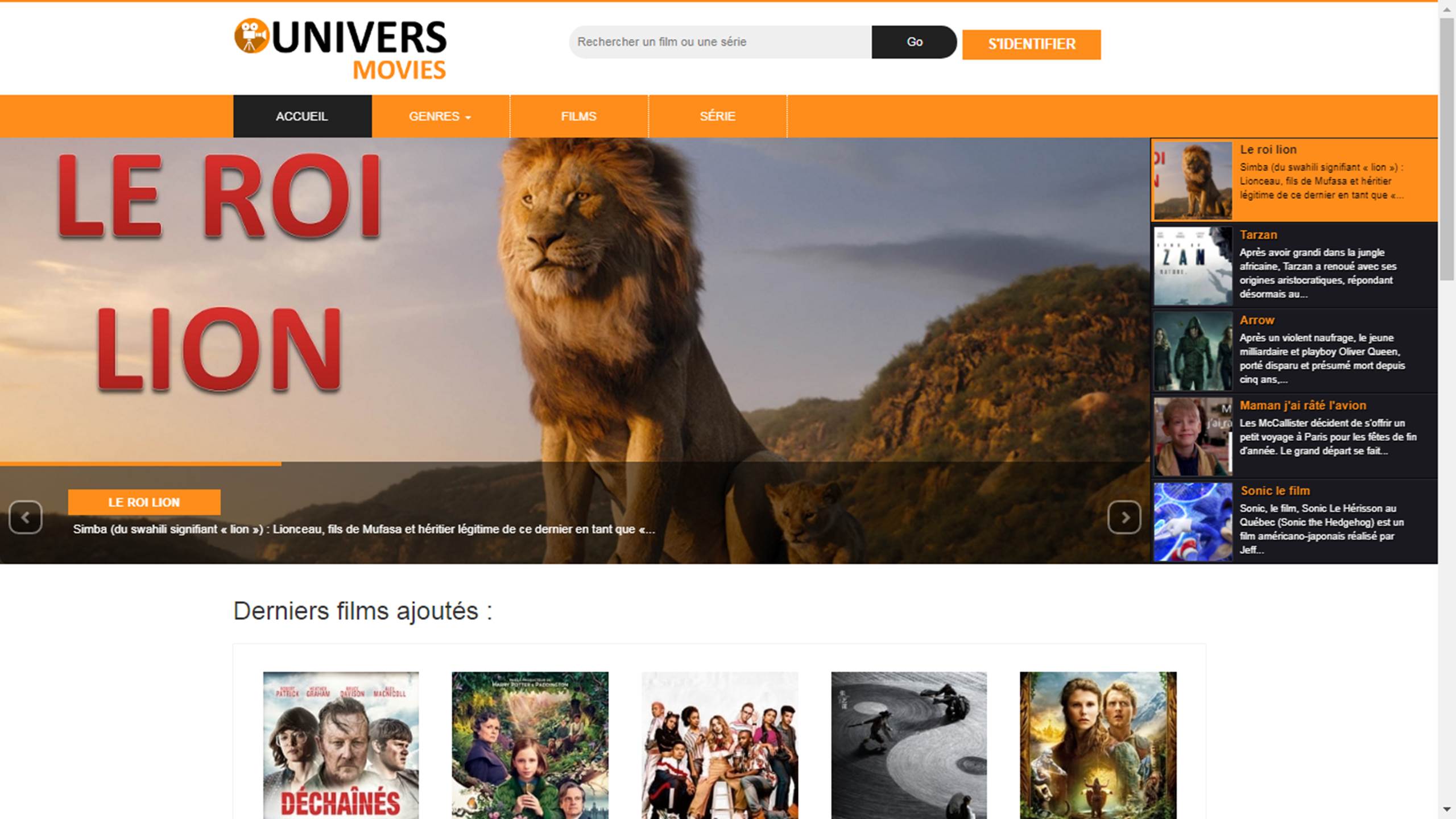 Aperçu du site https://universmovie.com/