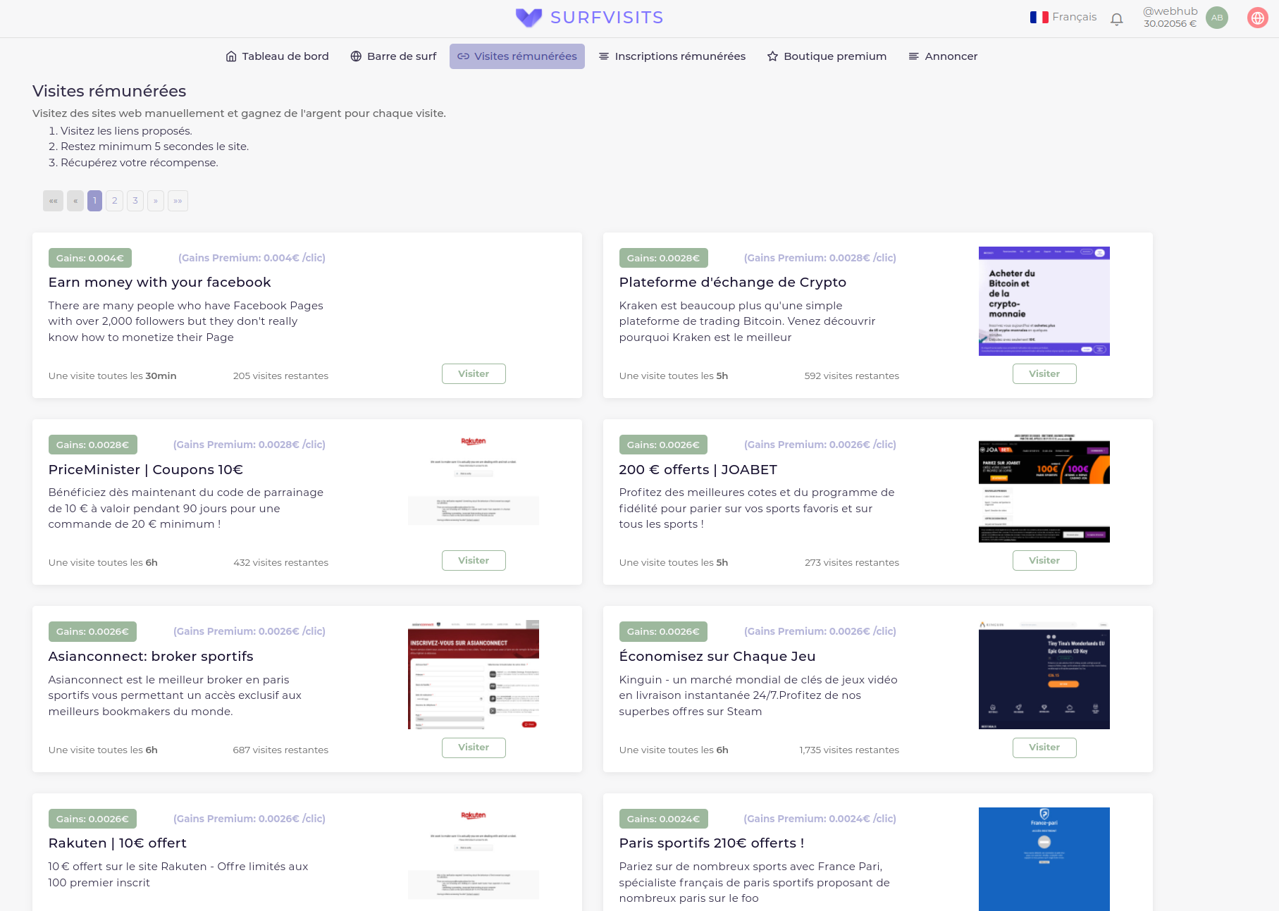 Aperçu du site https://surfvisits.com