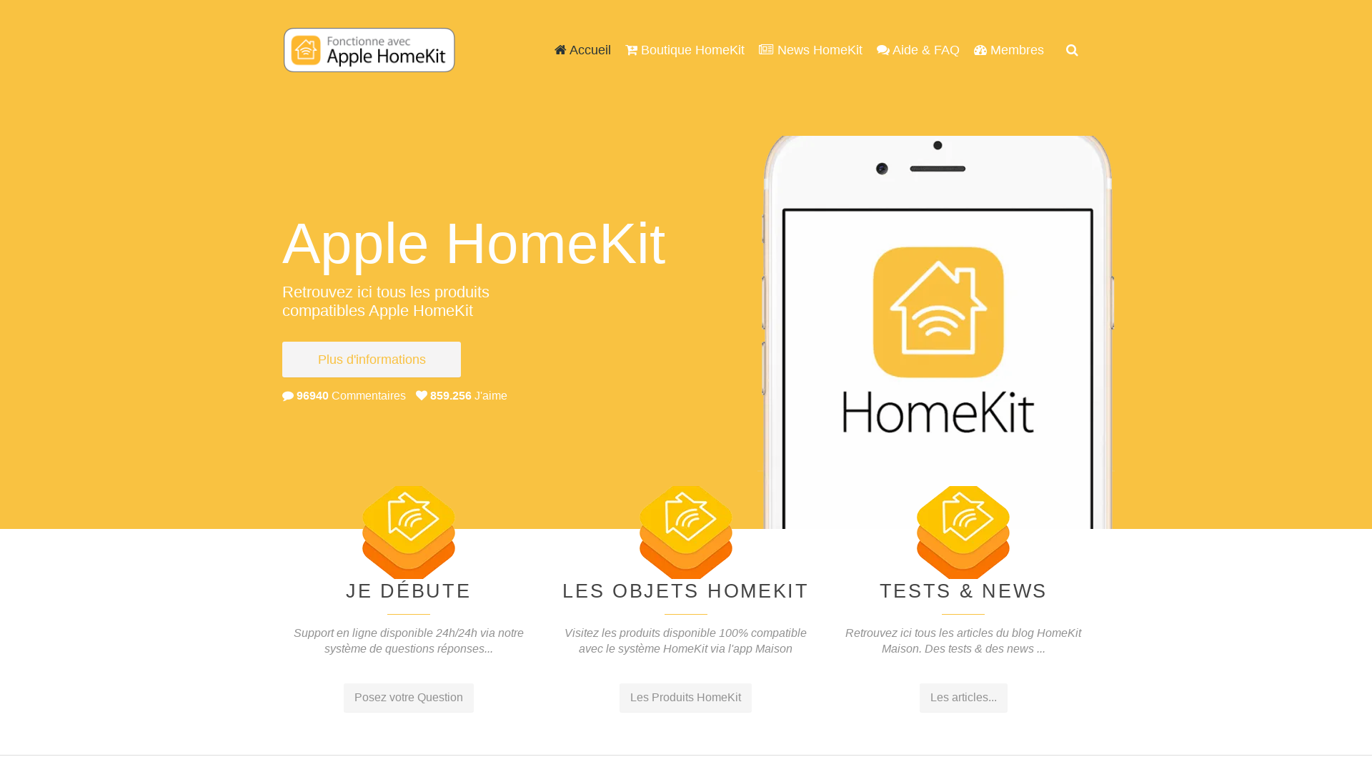 Aperçu du site https://homekit.maison